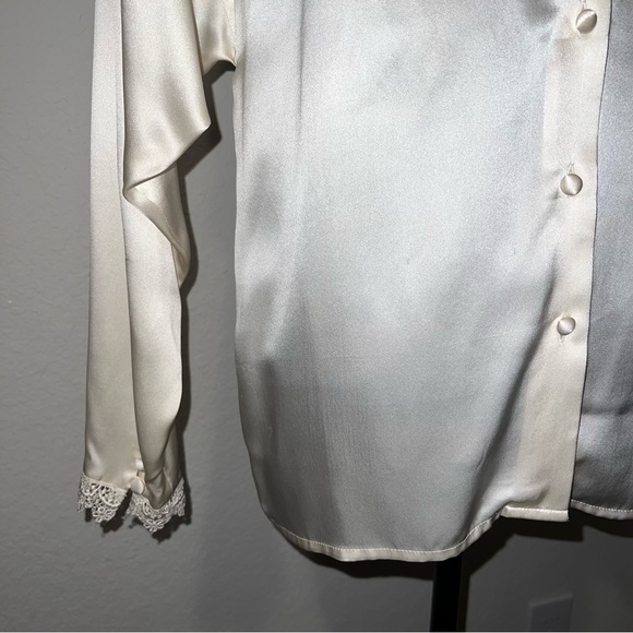 Vintage Adrianna Papell embroidered lace silk blouse - Picture 5 of 6